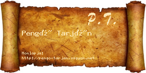 Pengő Tarján névjegykártya